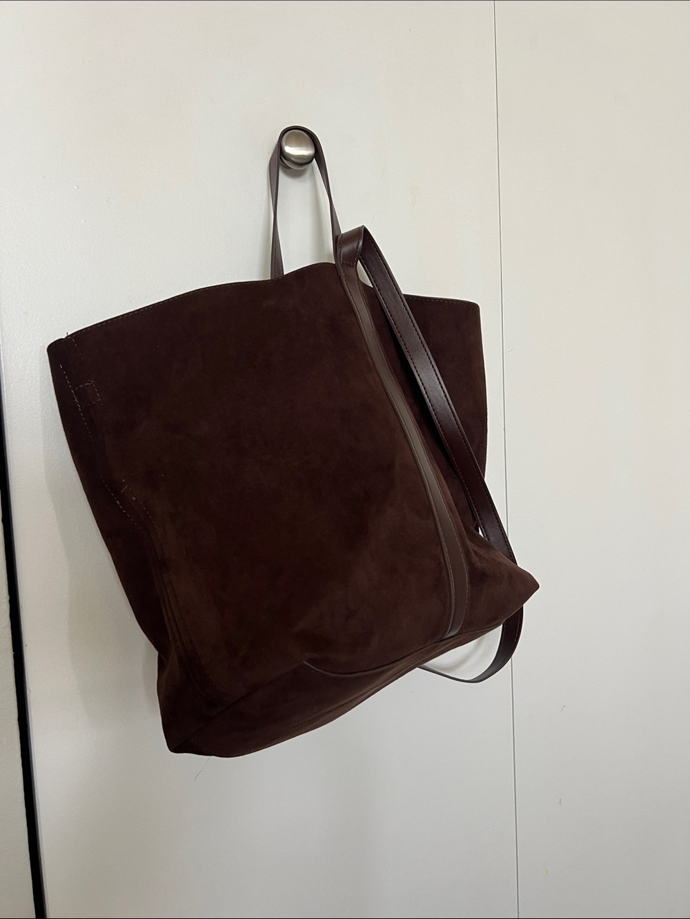 Old Navy Dark Brown Suede Tote Bag